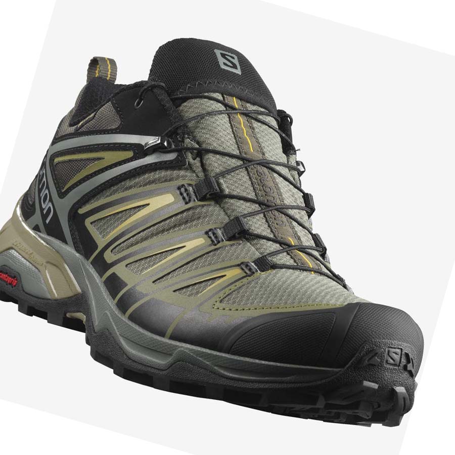 Salomon X ULTRA 3 GORE-TEX Túracipő Férfi Szürke Zöld | HU 2022PJJ